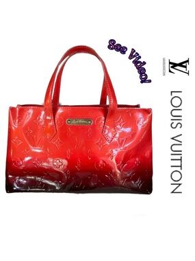 🌟 Louis Vuitton LV Vernis Monogram Ombré Degrade Wilshire PM Red w/ COA❤️